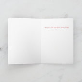 ハート型のホットエアバルーン ウェディング グリーティング カード (内部)