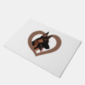 ハート型のワードアートを持つドイツの羊飼い ドアマット (アングル)