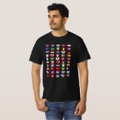 ハート型の世界の国旗 Tシャツ (正面フル)