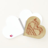 ハート型の中世の音楽原稿パーチメント ノートブック (内部)