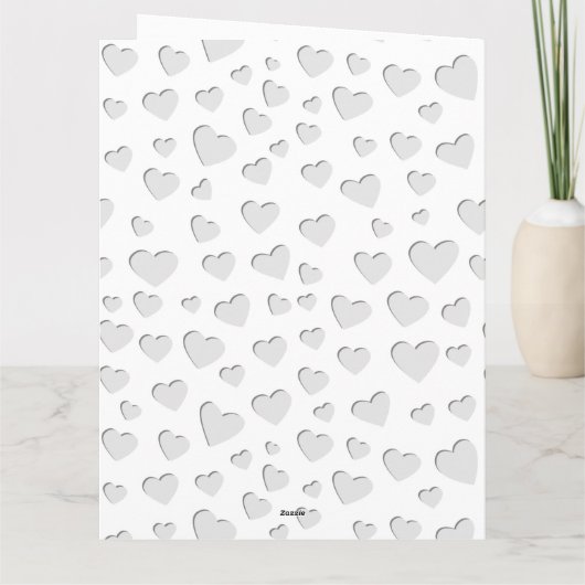 ハート型の偽の紙の切り抜き カード (裏面)