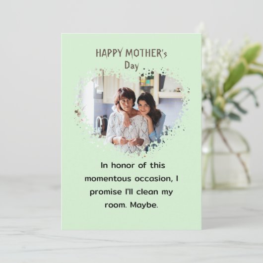 ハート型の写真で面白い母の日のプレゼント シーズンカード (スタンド正面)