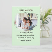 ハート型の写真で面白い母の日メッセージ シーズンカード (スタンド正面)