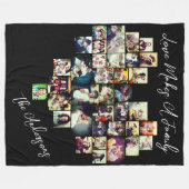 ハート型の写真コラージュ写真グリッド フリースブランケット (正面(横))