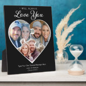 ハート型の写真コラージュ ラブ アニバーサリー メモリー フォトプラーク (側面)