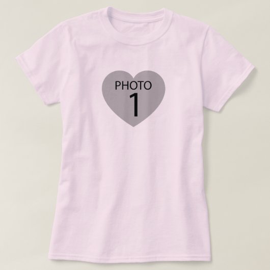 ハート型の写真テンプレート Tシャツ (デザイン正面)