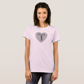 ハート型の写真テンプレート Tシャツ (正面フル)