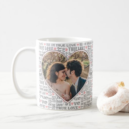 ハート型の写真 – バレンタイン結婚か コーヒーマグカップ (ドーナツ)