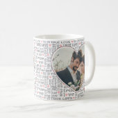 ハート型の写真 – バレンタイン結婚か コーヒーマグカップ (正面右)