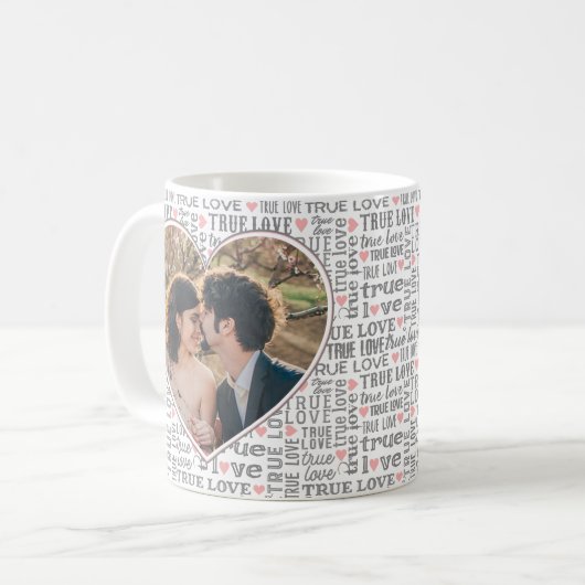 ハート型の写真 – バレンタイン結婚か コーヒーマグカップ (正面左)