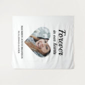 ハート型の写真 永遠に私たちの心の中に タペストリー (正面(横))