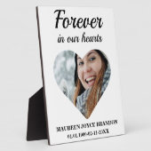 ハート型の写真 永遠に私たちの心の中に フォトプラーク (側面)