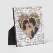 ハート型の写真 真実の愛 バレンタインまたはウェディング フォトプラーク (正面)