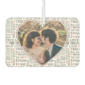 ハート型の写真　真実の愛　バレンタインまたは結婚式 カーエアーフレッシュナー (正面)