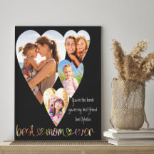 ハート型の写真 Best Mom Ever タイポグラフィーアート カ