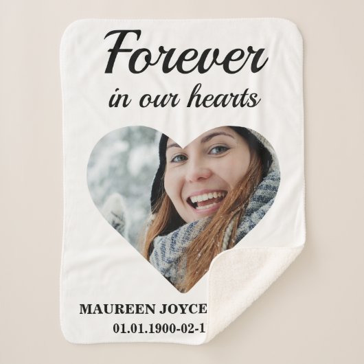 ハート型の写真Forever in ourハート シェルパブランケット (正面)