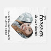 ハート型の写真Forever in ourハート フリースブランケット (正面(横))