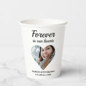 ハート型の写真Forever in ourハート 紙コップ (裏面)