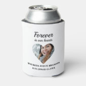 ハート型の写真Forever in ourハート 缶クーラー (缶裏面)