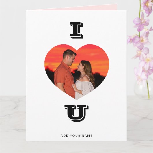 ハート型の写真I愛Uバレンタインカード カード (蘭)