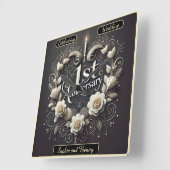 ハート型の初恋美しい スクエア壁時計 (傾斜)