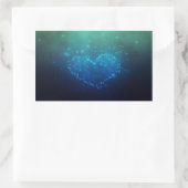 ハート型の夜星 長方形シール (バッグ)