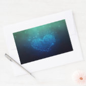 ハート型の夜星 長方形シール (封筒)