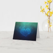 ハート型の夜空の星 カード (黄色い花)