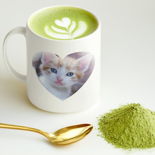ハート型の家族のペットの写真 コーヒーマグカップ