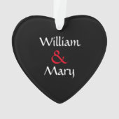 ハート型の手の黒白と赤 オーナメント (裏面)