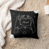 ハート型の手パーソナライズされた クッション (ブランケット)