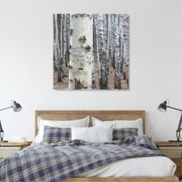 ハート型の手刻み名前入りのカントリー調インテリア キャンバスプリント