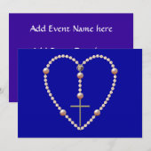 ハート型の数珠「パール」 招待状 (正面/裏面)