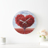 ハート型の木 ラージ壁時計 (ホーム)