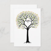 ハート型の枝を持つ愛の木、鳥と赤いハート (正面/裏面)