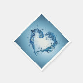 ハート型の水しぶき スタンダードカクテルナプキン (角)