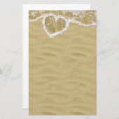 ハート型の水泡ビーチ 便箋 (正面/裏面)