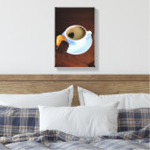 ハート型の泡が浮いたコーヒーカップ キャンバスプリント (インサイチュ (寝室))