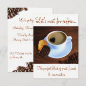 ハート型の泡が浮いたコーヒーカップ 招待状 (正面/裏面)