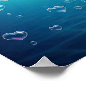 ハート型の泡 ポスター (角)