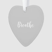 ハート型の灰色の呼吸装飾品 オーナメント (正面)