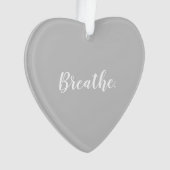 ハート型の灰色の呼吸装飾品 オーナメント (正面)