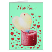 ハート型の炎レッドキャンドルアートバレンタインデー (正面)