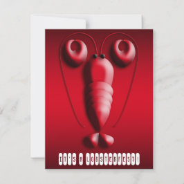 ハート型の爪が可愛いレッドロブスター , Lobsterfestで使えるハート型の爪を持つかわいい赤 招待状