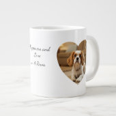 ハート型の犬のデザイン - "四本の足で届ける幸せ" ジャンボコーヒーマグカップ (正面右)