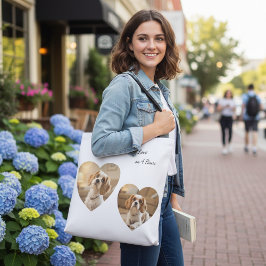 ハート型の犬のデザイン – 「四本の足で届ける幸せ」 トートバッグ