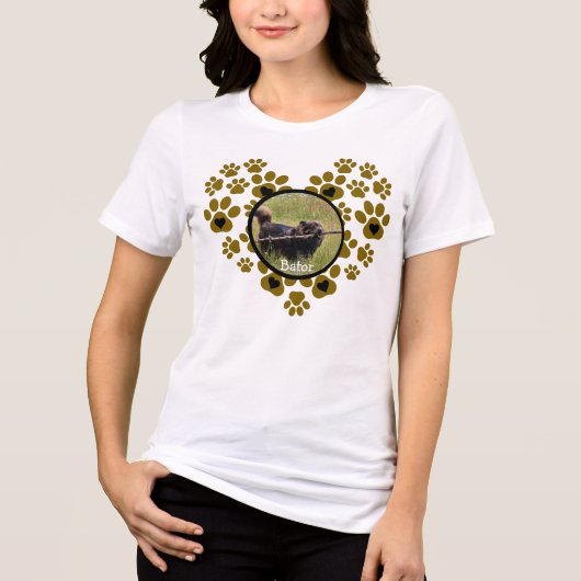 ハート型の犬の足跡 トライブレンドＴシャツ (正面)