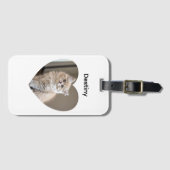 ハート型の猫のデザイン ラゲッジタグ (正面横)