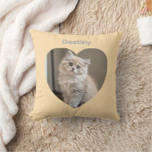 ハート型の猫デザイン クッション (ブランケット)