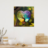 ハート型の生命の木オーナメント ポスター (キッチン)